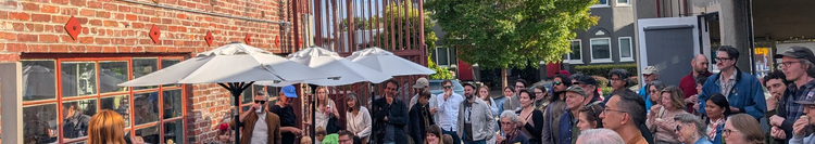 Transit and T-shirt weather at Womb House Books, Temescal, Saturday